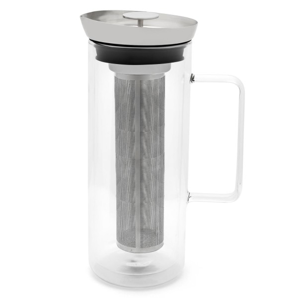 Bredemeijer doppelwandige Eistee-Karaffe 1.0 Liter aus Glas mit Edelstahlfilter