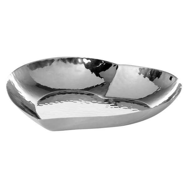 Fink kleine Snackschale in Herzform 16 cm aus gehämmerten Edelstahl für Nüsse & Gebäck - Art.-Nr. 156130