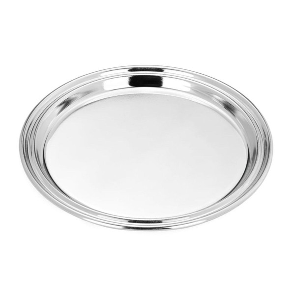 Deko Tablett Ø 17 cm rundes versilbertes Serviertablett in Glanz-Optik für Getränke & Snacks