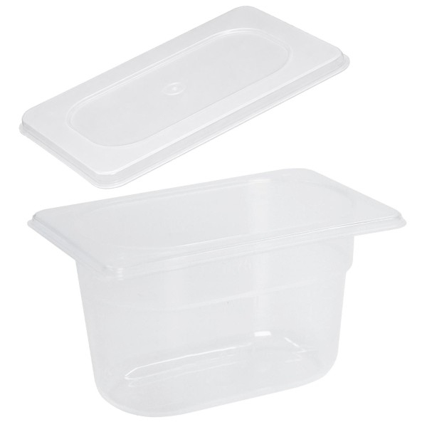 Schneider PP Gastro-Behälter 1/9 mit Deckel 10 cm tiefer Gastronorm Einsatz