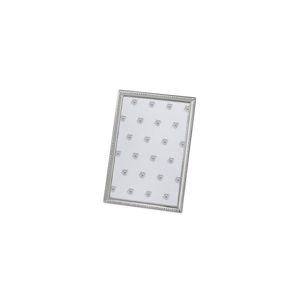 kleiner versilberter Fotorahmen 9 x 13 cm mit schmalem Perlrand - Art.-Nr. 30153ver