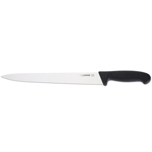 Giesser großes Aufschnittmesser 28 cm mattpolierte mittelspitze Messerklinge schwarz - Art.-Nr. 7305 28