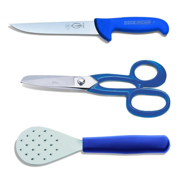 Dick Angler Geschenk Set 3 tlg. inkl. Stechmesser & Fischschupper & Flossenschere