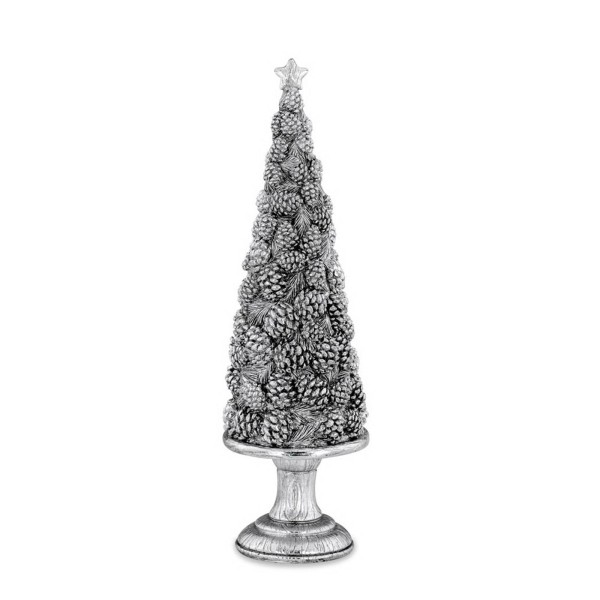 kleiner silberner Deko Weihnachtsbaum aus Kunststein 39 cm - Art.-Nr. 6337