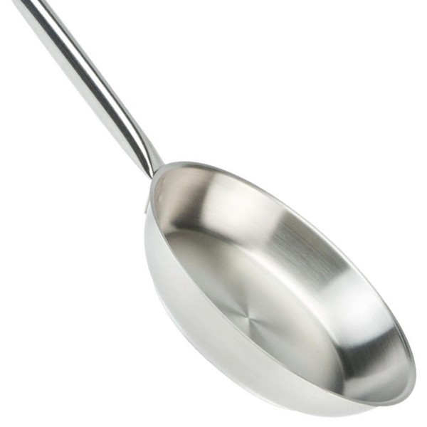 SKK flache Profi Pfanne Induktion 24cm klein 18/10 Edelstahl Bratpfanne rostfrei & Vollglasdeckel