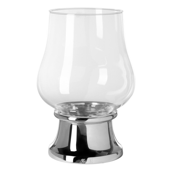 Fink Windlicht mit Tulpenglas 31 cm Aluminium Kerzenhalter für Stumpenkerzen - Art.-Nr. 146322