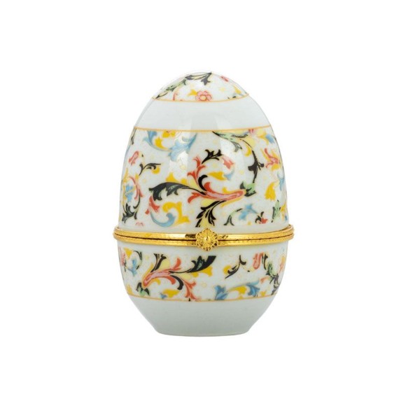 Deko Ei-Dose 8 x Ø 6 cm mit Ornament-Dekor & Goldrand klappbare Deko Mini Schmuckdose