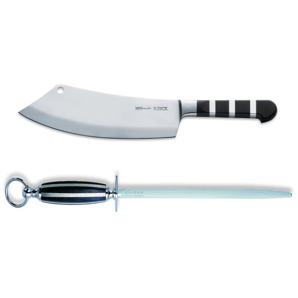 Dick 1905 Kochmesser Ajax 22 cm & runder Standard Wetzstahl 25 cm
