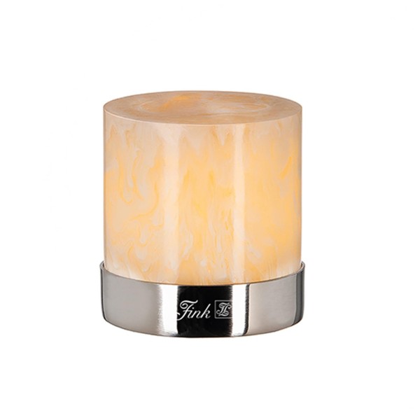 Fink Teelichthalter in Beige für LED-Licht 6.3 x Ø 6.4 cm Edelstahl-Kunststein Stimmungslicht - Art.-Nr. 176013