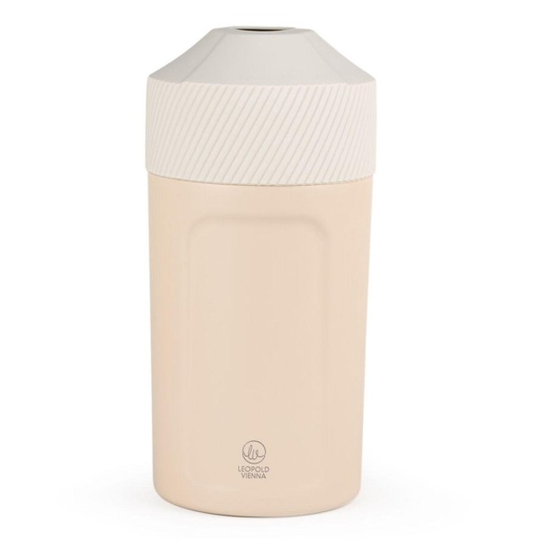 Leopold Vienna Edelstahl Flaschenkühler Ø 11 x 23 cm doppelwandig beige mit Silikonring