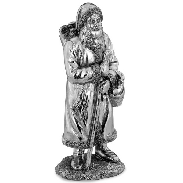 großer silberner Deko Weihnachtsmann stehend 30 cm - Art.-Nr. 6336